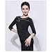 Yhhsgscr Long Sleeve Latin Dancewear Training Outfit for Rumba Samba Women's Salsa Dance Clothes Cha Cha Dancing Top,Black,XL