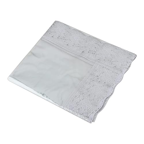 Image of Table Cloth, Center Table Cover, 15 mm Thick, Table Cover with Lace, PVC Rectangular Table Cover, Dining Table Cover for Home, Hotel, Office & Restaurant (Golden & White Combo, 40x60 Inch)