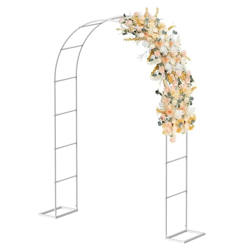 Arche de jardin en treillis blanc 200x230cm en métal pour plantes grimpantes
