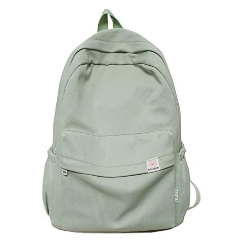 Sage Green Backpack for School, Large Capacity Casual Canvas Aesthetic Rucksack for Teen Girls (Green) Cover