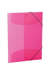 HERMA Sammelmappe A3 Pink Rosa Transluzent, Eckspanner-Mappe aus Kunststoff mit Gummizug und Innenklappen für Kinder, Jungen und Mädchen