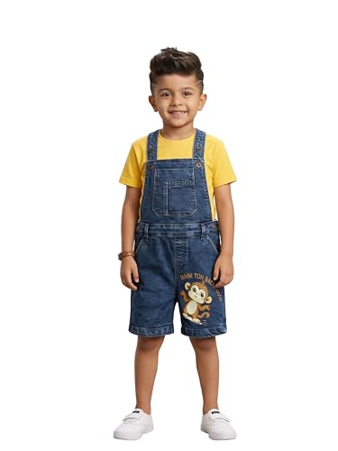 Image of KiddoPanti Boys Denim Dungaree Shorts