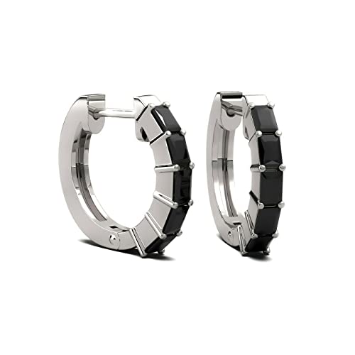 Schöner-SD Creolen 15mm 925 Silber mit schwarzen Steinen Cover