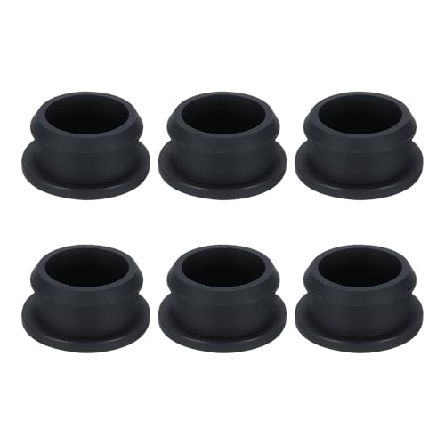 Image of Snap in Locking Hole Plugs Rubber Panel Seal Cover Drilled Silicone Caps, [for Kitchen Rubber, Waterproof Sealing Plugs] - 25mm /1in /Black /6Pcs