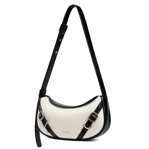 Image of LA FESTIN Leather Hobo Bag for Women Trendy Crescent Shoulder Purse Travel