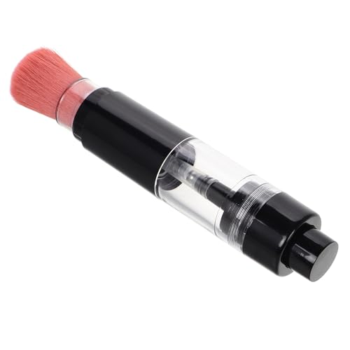 TINEASUR Brocha de Maquillaje Portátil para Polvos Sueltos con Botella Recargable, Diseño Limpio y Compacto, Fibra Artificial para Retoques Rápidos en Viaje