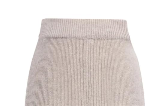 Fnfmrfmr Women Solid Office Lady Woolen Skirt High Waist Warm Slit A-Line Pleated Skirts3