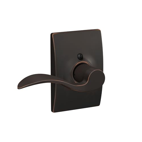 Image of Schlage Accent Lever with Century Trim Non-Turning Lock in Aged Bronze - Left Handed