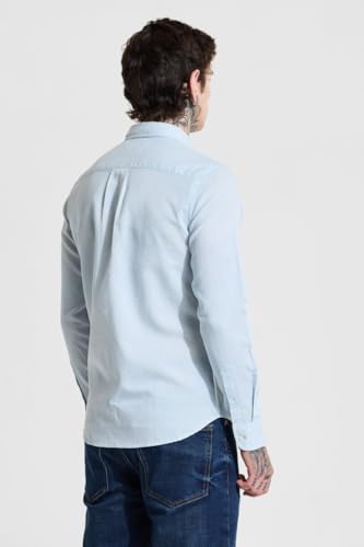 Image of SNITCH Men Casual Shirt | Slim Fit Full Sleeve Button-Down Collar Solid Design | Premium Cotton Linen Blend & Breathable Fabric for Office, Semi-Formal & Everyday Wear