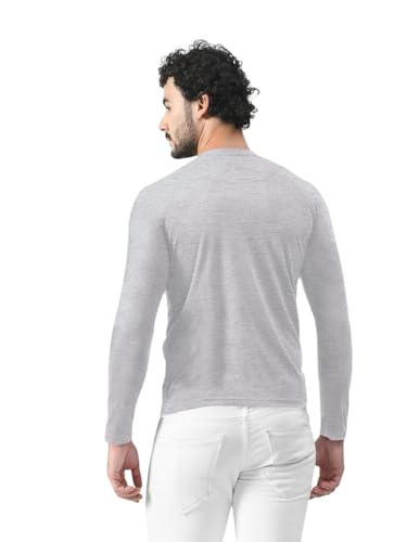 Image of Blisstone Men's Long Sleeve Henley T-Shirt with Button Placket | Soft & Comfortable Casual Wear