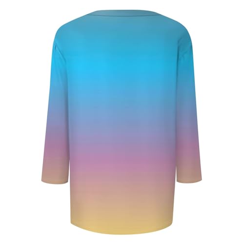 HTHLVMD Womens 3/4 Length Sleeve Tunic Tops Summer Fall Outfits 2025 Three Quarter Sleeve Casual V Neck T Shirts for Women