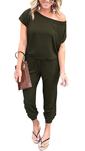 Image of PRETTYGARDEN Jumpsuits for Women 2026 Summer Dressy Off Shoulder Romper Spring Vacation Travel Lounge Outfits Clothes