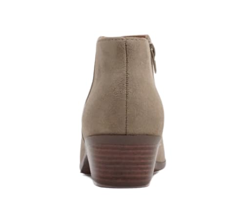 Image of Soda Women's Mug Round Toe Faux Suede Stacked Heel Western Ankle Bootie