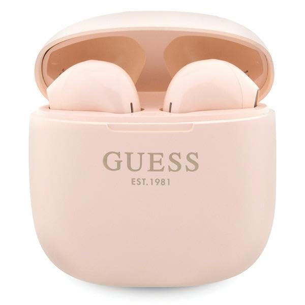 Guess GUTWST26PSP TWS Casque Bluetooth + Station d'accueil Rose Classic EST Logo