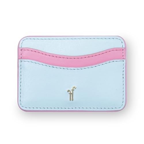 Porte-cartes en cuir pleine fleur Forest & Firth bleu glacier minimaliste