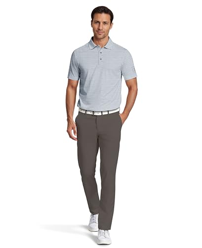 Polo de golf para hombre PGA Tour con mangas cortas y diseño a rayas jaspeadas miniatura 5