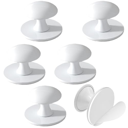 Saituo Home 6 Piezas Tiradores Cocina Self Adhesive, Tiradores Armarios Door Window Auxiliary Handles, Pomo Puerta Exterior, Acero Inoxidable para Armario Cocina Corredera Puerta (Blanco)