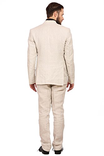 WINTAGE Men's Pure Linen Sky Blue Suit3