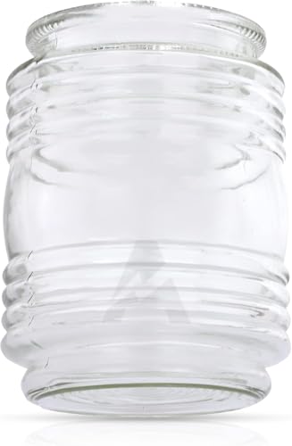 Image of 3-1 /4 inch Fitter Clear Jelly Jar Porch Glass Shade, Clear Cylindrical Replacement Glass for Wall Sconce & Outdoor Fixtures (4-Pack) AP-10501