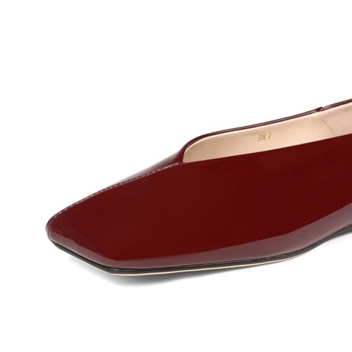 Women's Ballet Flats Closed Square Toe Slip On Flats Comfortable Dressy Casual Work Office Shoes2