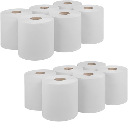Image of Bargain Factory - Strong Cleaning Centrefeed Rolls – for Cleaning & Hygiene - Multipurpose - Ideal for Kitchens, Restrooms, and Offices - Extra Long Centrefeed Roll - White (Pack of 12)