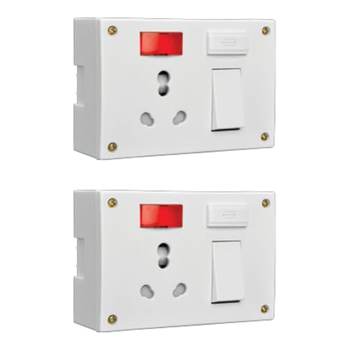 Image of Anchor by Panasonic Penta 6A /16A, 5 in 1 with Box with 4 Fixing Holes (39984-2)