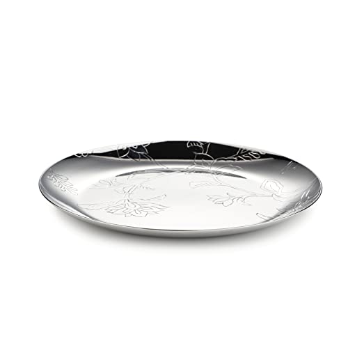 Image of ARTTDINOX Stainless Steel Royal Lapiz Quarter Plate S /6 | Stainless Steel Plates for Gifting | Steel Plates for Regular Use /Side Serving Plate,Set of 6 Pieces