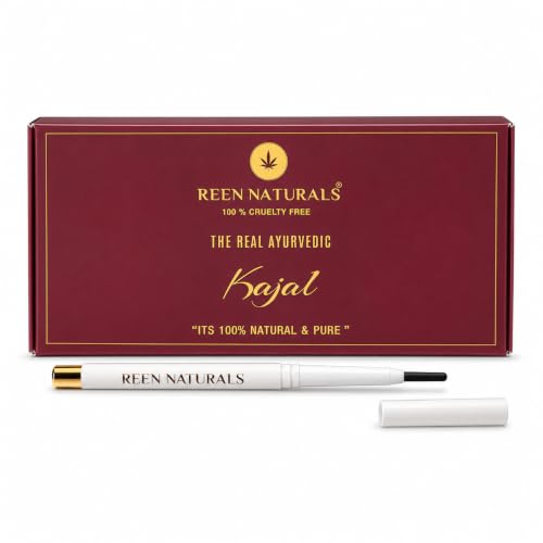 Image of REEN NATURALS Kajal Stick | 100% Natural Ayurvedic & Herbal | Traditional Lamp Black Method | Gentle & Chemical-Free | Eye Kajal | Eyeliner & Eyebrow | Water-Proof and Smudge Proof