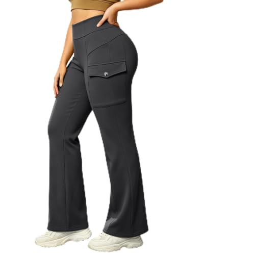 Cargo Yoga Pants for Women Fleece Lined Flare Yoga Leggings Flared Cargos - image 1