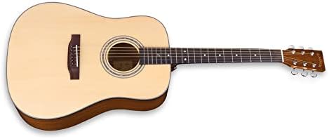 Zager Acoustic Electric Natural Guitar - ZAD20 Acoustic Electric Easy Play Guitar - Solid Spruce/Mahogany - Premier, Custom-Made Acoustic Guitars - Easy-Playing, Handmade Guitar with Pickup