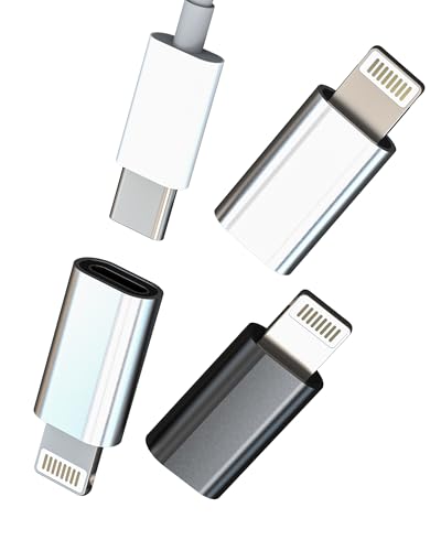 Adattatore USB C Femmina a Lightning Maschio 3 Pack per iPhone 14 13 12 11 Pro Max per Apple per iPad Air Tipo C Caricatore Cavo Dati Connettore Ricarica Convertitore Lighting Spina Caricabatterie