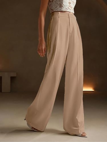Image of GRECIILOOKS Women High Rise High Waist Trousers Flared Korean Style Formal Pants|Elegant Workwear for Office, College & Events