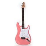 Fojill 39 Inch Electric Guitar Phoenix Body Maple Neck Rosewood Fretboard With Gig Bag (Pink)