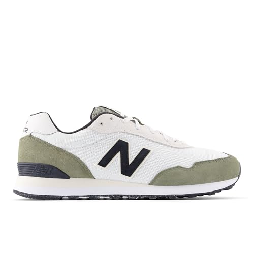 New Balance Men's 515 V3 Sneaker, White/Dark Olivine, 10.5 M2