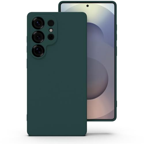 Zuvirelx Silikon Handyhülle für Samsung Galaxy S25 Ultra Hülle Weiches Griff Dünne Minimalistisch Stoßfest rutschfest Taschenpassend - Tiefgrün