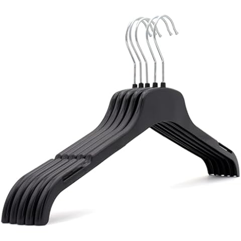 The Hanger Store 20 Strong Black Plastic Hangers Cover