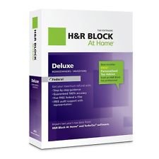 CD-ROM H&R Block At Home Deluxe Federal 2012 Book