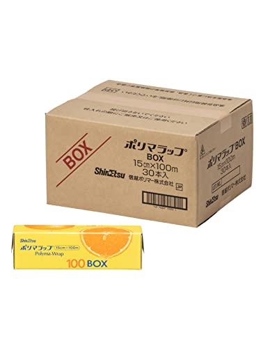 信越ポリマー 食品用ラップ 業務用 15cm×100m 金属刃 電子レンジ対応 日本製 食品包装 冷凍 冷蔵 ポリマラップ 30本入 【ケース販売】