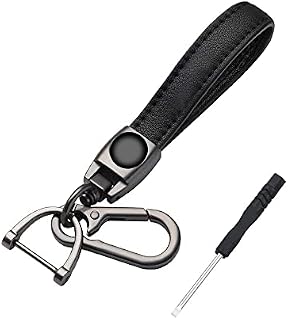 Siwinparts Leather Car Keychains Replacement with Logo Compatiable with M2 M4 M5 M6 M8 X1 X2 X3 X5 X6 M135i M240i Z4 328i X7 Series, Car Logo Key Chains and 1pc Screwdriver Car Keys Keychains