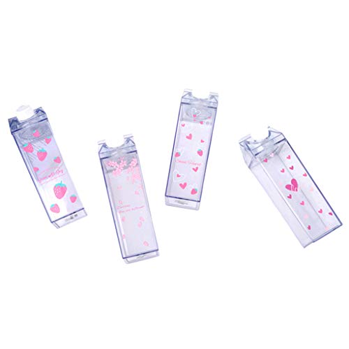 GUSENG Carton Sakura-Print Strawberry-Print Sports Drinking Clear Cup Water Bottle Milk Storage For Home School Office