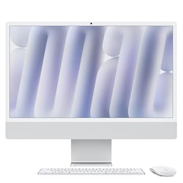 Apple 2024 iMac (de 24 polegadas, Chip M4 da Apple com CPU de 8 núcleos e GPU de 8 núcleos, 16GB Memória unificada, de 256 GB) - Prateado
