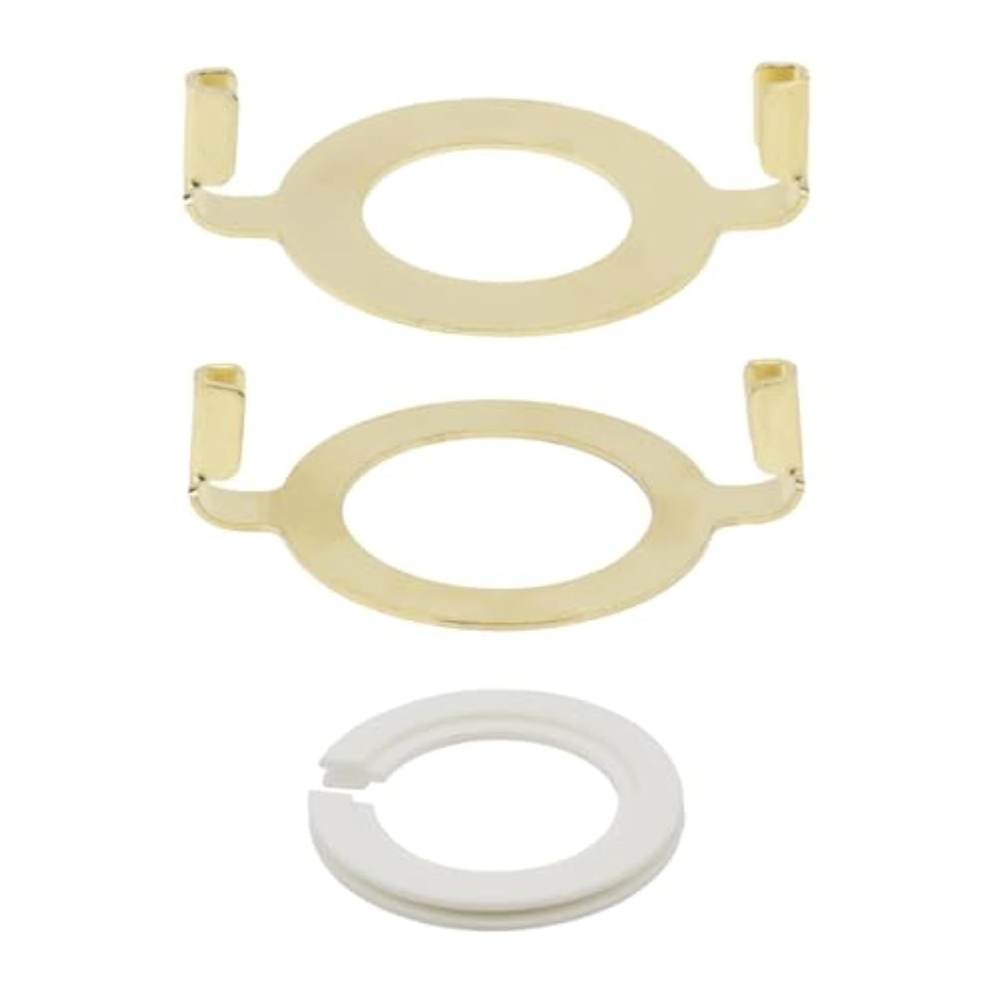 2Pcs E27 Lamp Harp Saddle Adapter & E14 Lamp Shade Reducing Ring, Yellow