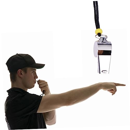 6 silbatos de acero inoxidable con cuerda para deportes miniatura 4