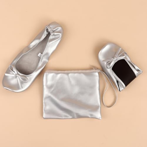 Foldable Ballet Flats for Women Roll up Shoes Travel Ballerina Slippers for Purse Plus Size Comfortable Convenient Dance Sneakerina Beach Summer House Indoor Outdoor3