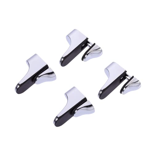 Generic 4pcs Glass Clip Glass Clamp Brushed Nickel Shelf Brackets Hardware Brackets Glass Shelf Clamp Bracket Glass Shelf Bracket Shelving Shelf Clip Securing Clip Wall-Mounted Zinc Alloy