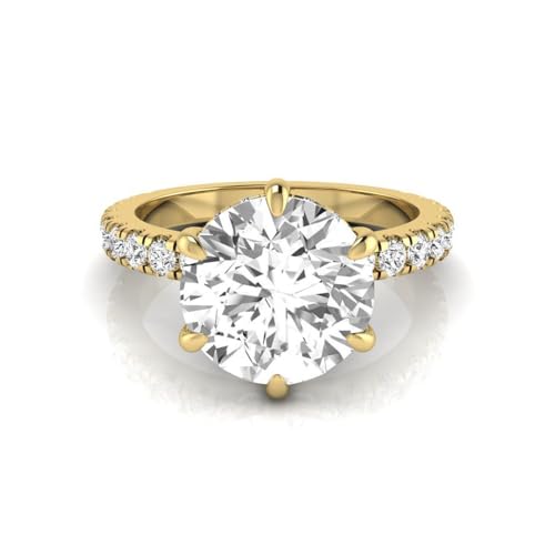 Image of Shanti Jewel IGI Certified 3.75 Carat Round Lab Grown Diamond (3 Ct, F, VVS2) Hidden Halo 14K Gold Wedding Engagement Ring For Womens