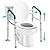 OasisSpace Stand Alone Toilet Safety Rail - Heavy Duty Medical Toilet Safety Frame for Elderly, Handicap and Disabled - Adjustable Bathroom Toilet Handrails, Width Adjustable Design, Fit Any Toilet