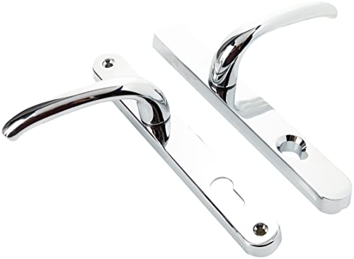 Yale P-YSHMK3LL-PC MK3 Security Door Handle, Chrome Finish, High Security, 92mm Centre, 215mm Fixing Holes Distance, Built in Cylinder Guard