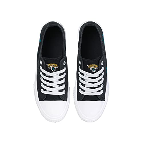 Image of FOCO Womens NFL Team Logo Ladies Fashion Color Glitter Low Top Canvas Sneakers Shoes