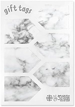 Central 23 - Wrapping Paper Sheets - Black and White Marble - 6 Sheets of Monochrome Gift Wrap - For Women Men Girls Boys - Recyclable